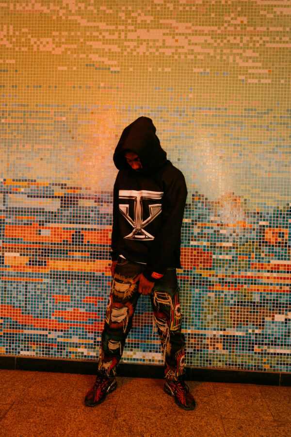 Timmyxtream chromè ash logo crop hoodie