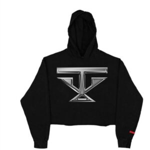 Timmyxtream chromè ash logo crop hoodie