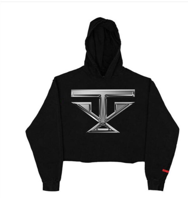 Timmyxtream chromè ash logo crop hoodie